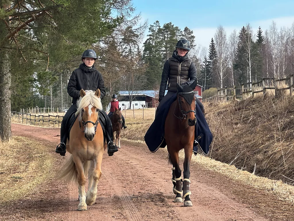 Ruoveden ratsastuslukiota käyvät sisarukset Maija ja Kerttu Nieminen pääsivät ratsuineen huippuvalmentaja Ville Vaurion valmennettaviksi viime viikolla. 